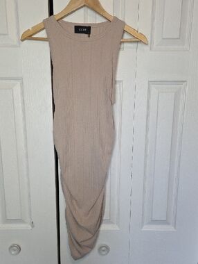 Cider Sleeveless Midi Dress in Beige